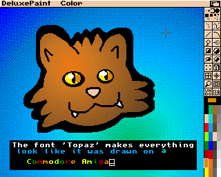 The font Topaz makes everything look like it was drawn on a Commodore Amiga 500