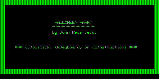 Halloween Harry MicroBee title screen